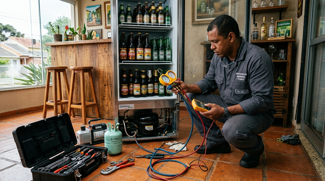 Técnico de conserto de cervejeira em residência em Uberlândia‑MG